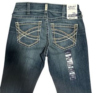 New- Ariat R.E.A.L Blue Boot Cut Jeans with Vintage Fading